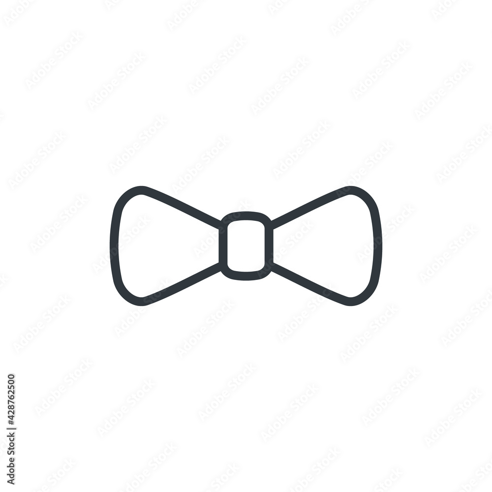 Bow ribbon line vector icon. Tie flat black bow logo design Bow ribbon line vector icon. Tie flat black bow logo design