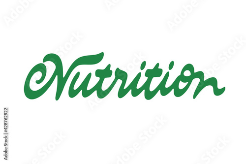 Nutrition vector lettering