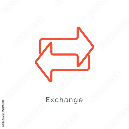 Exchange arrow icon, reverse swap vector switch flip. Exchange data symbol icon
