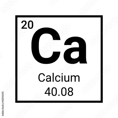 Calcium chemical element table icon. Periodic symbol Calcium vector icon