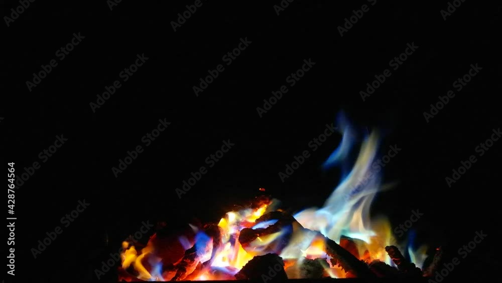 colorful fire on the camping like a rainbow colorful fire on the camping like a rainbow