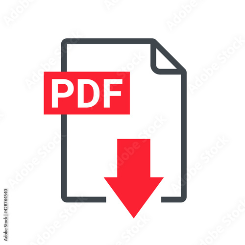 PDF file icon format. Pdf download document image button vector doc icon