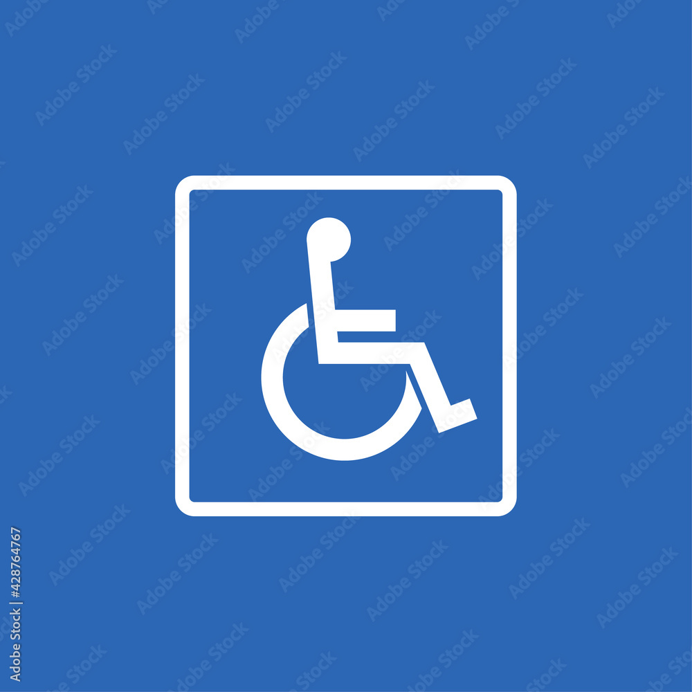 Handicap signage vector wc invalid icon. Disable toilet access wheelchair sign design Handicap signage vector wc invalid icon. Disable toilet access wheelchair sign design