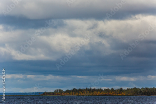 Autumn landscape in Muonio  Lapland  Northern Finland