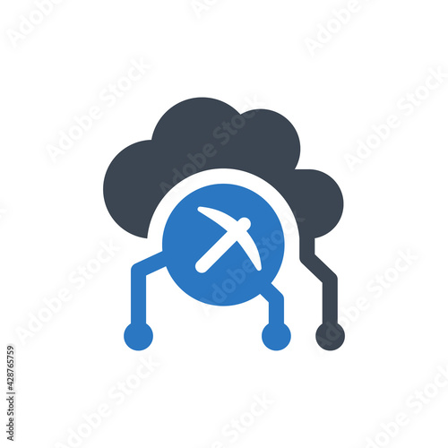 Cloud mining icon