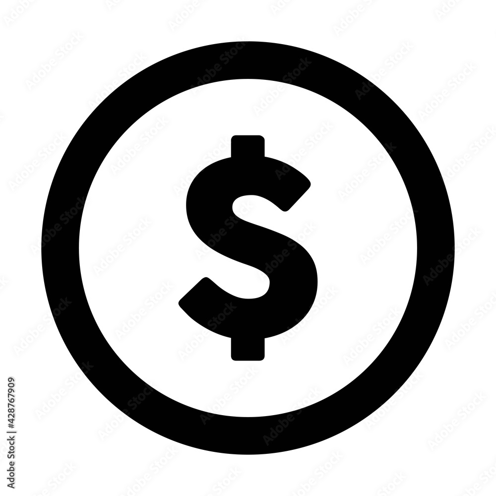 Dollar sign icon vector currency symbol for business and finance in a flat color glyph pictogram illustration Dollar sign icon vector currency symbol for business and finance in a flat color glyph pictogram illustration