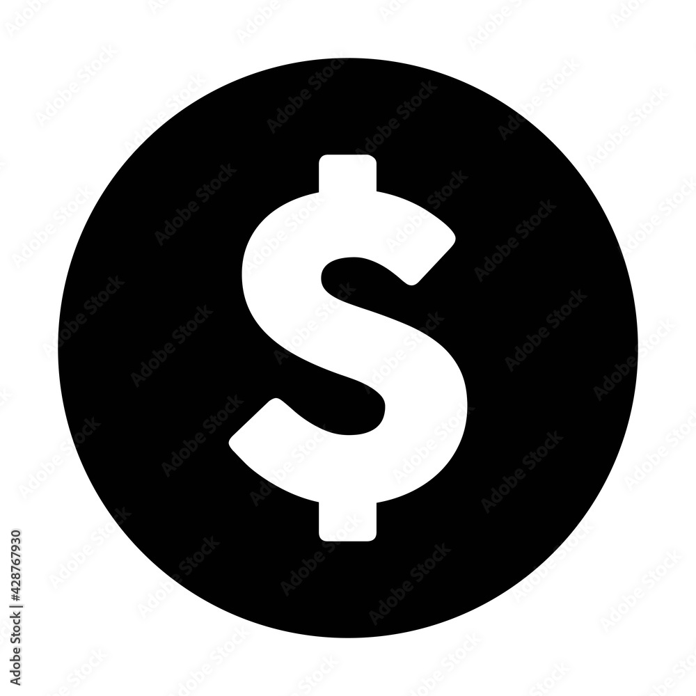 Dollar symbol icon vector currency sign for business and finance in a flat color glyph pictogram illustration Dollar symbol icon vector currency sign for business and finance in a flat color glyph pictogram illustration