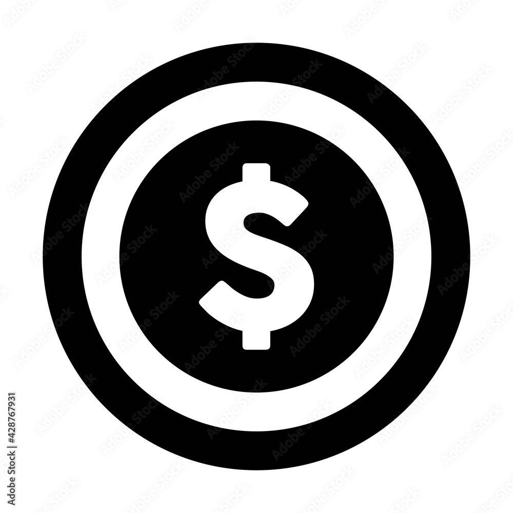 Dollar icon vector currency symbol sign for for business and finance in a flat color glyph pictogram illustration Dollar icon vector currency symbol sign for for business and finance in a flat color glyph pictogram illustration