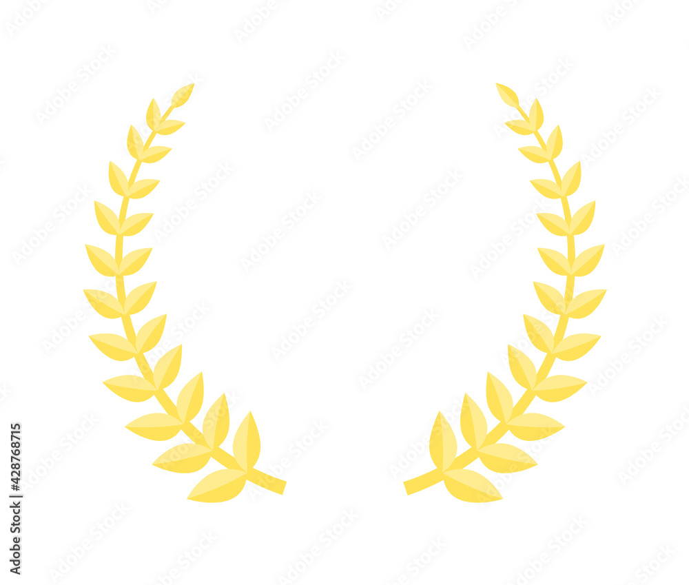 Gold laurel leaf wreath award isolated on white Gold laurel leaf wreath award isolated on white
