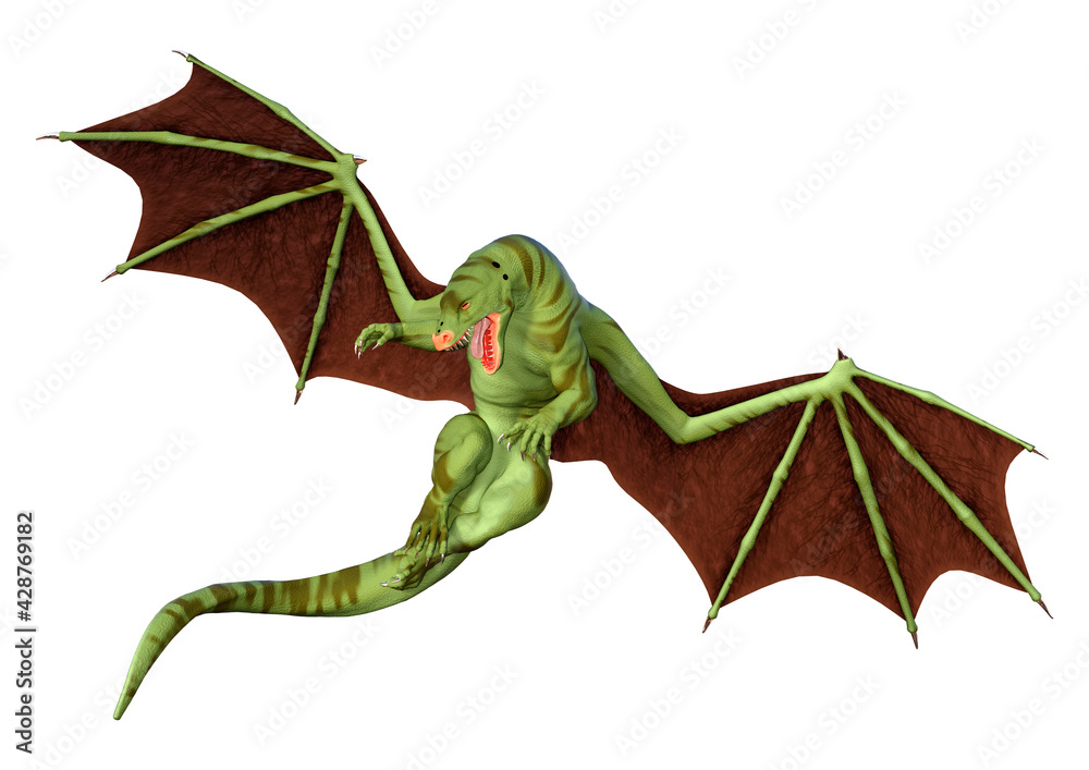 Obraz premium 3D Rendering Fairy Tale Dragon on White