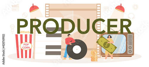 Producer typographic header. Film and music production