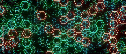 futuristic honeycomb background (3d rendering)