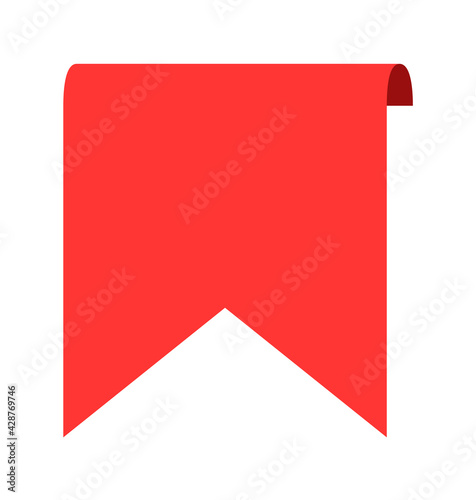 Sale price tag red bookmark flag isolated on white