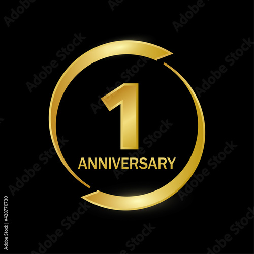 1 years anniversary celebration with elegant golden color and ring for anniversary celebration