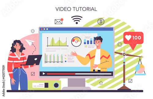 Benchmarking online service or platform. Idea of business development