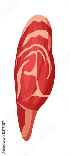 Fresh raw meat pork loin, tenderloin on white background
