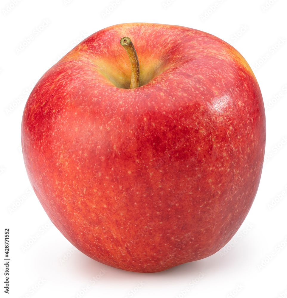 Fresh Red apple isolated on white background, Red Envy apple with leaves on white background With clipping path Fresh Red apple isolated on white background, Red Envy apple with leaves on white background With clipping path