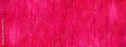 Abstract grunge old pink magenta painted wooden texture - wood background panorama long banner.