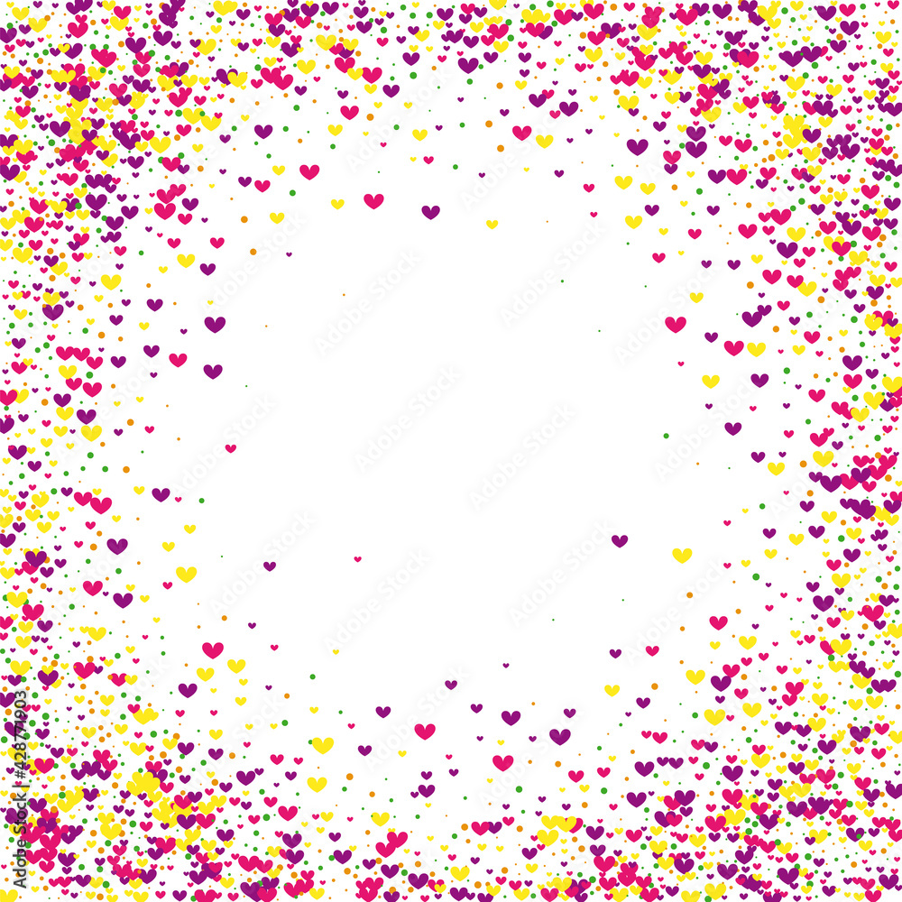 Red Girl Heart Illustration. Pink Burst Texture. Yellow Circle Symbol. Rose Invitation Background. Group Frame.