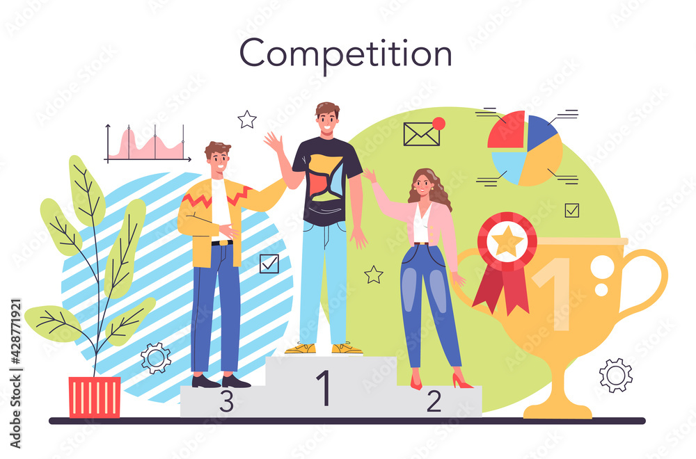Competitor analysis concept. Business competition. Market research