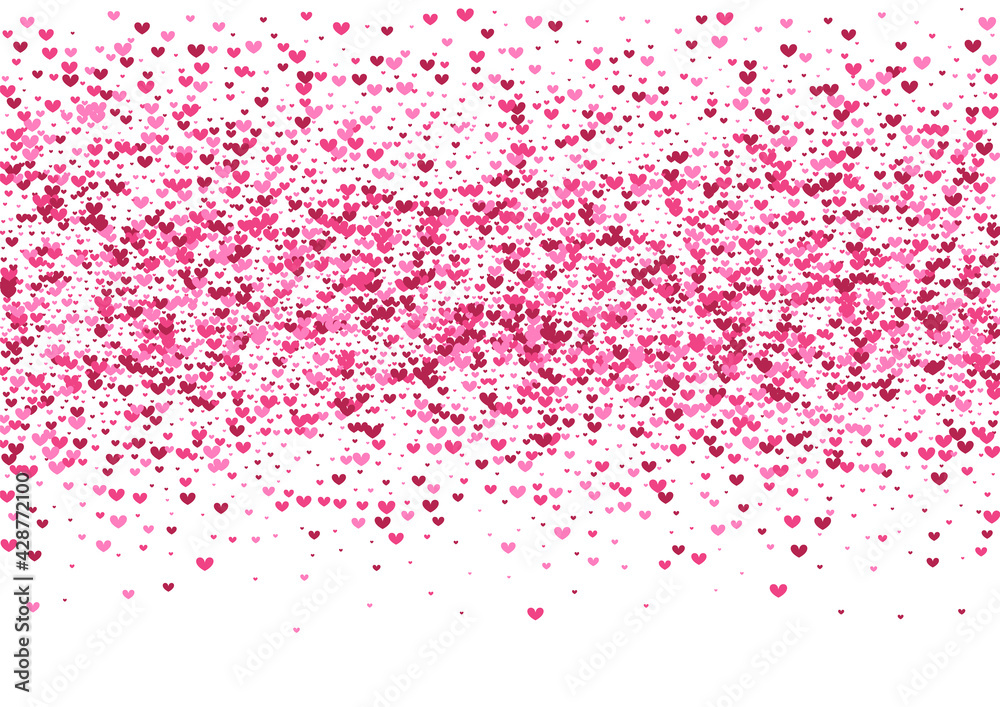 Rose Element Heart Wallpaper. Red Many Background. Pink Confetti Friendship. Purple Valentin Illustration. Marry Backdrop.