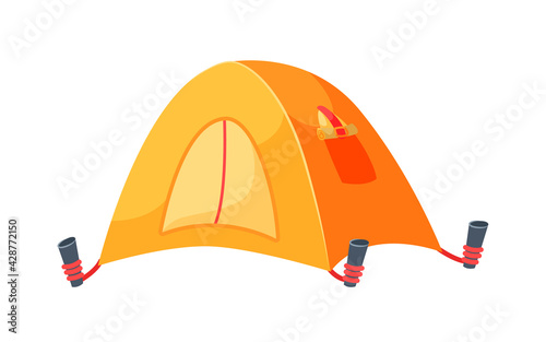 Touristic camping tent isolated on white background