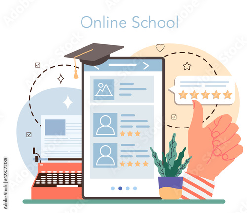 Professional critic online service or platform. Journalist making review