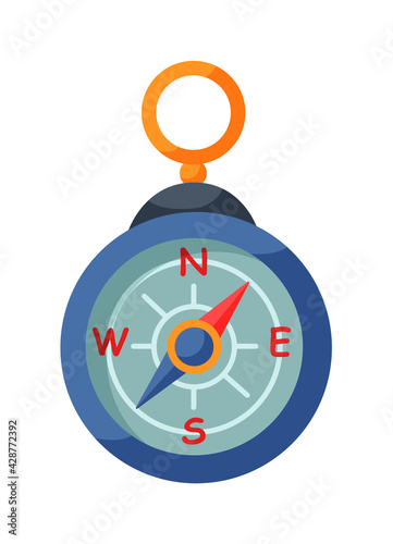 Touristic compass isolated on white background