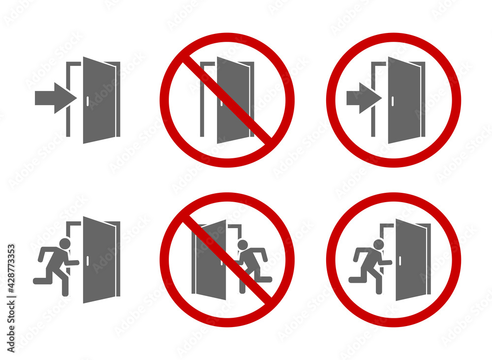 exit door stop warning sign
