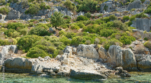   Kekova is an island that under the water preserves the ruins of 4 ancient cities,that left the water in the II century BC. in because of the earthquake © Aleksandr