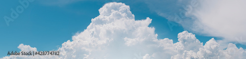 Photography Cloud mountain, white clouds look like mountains on blue sky background
