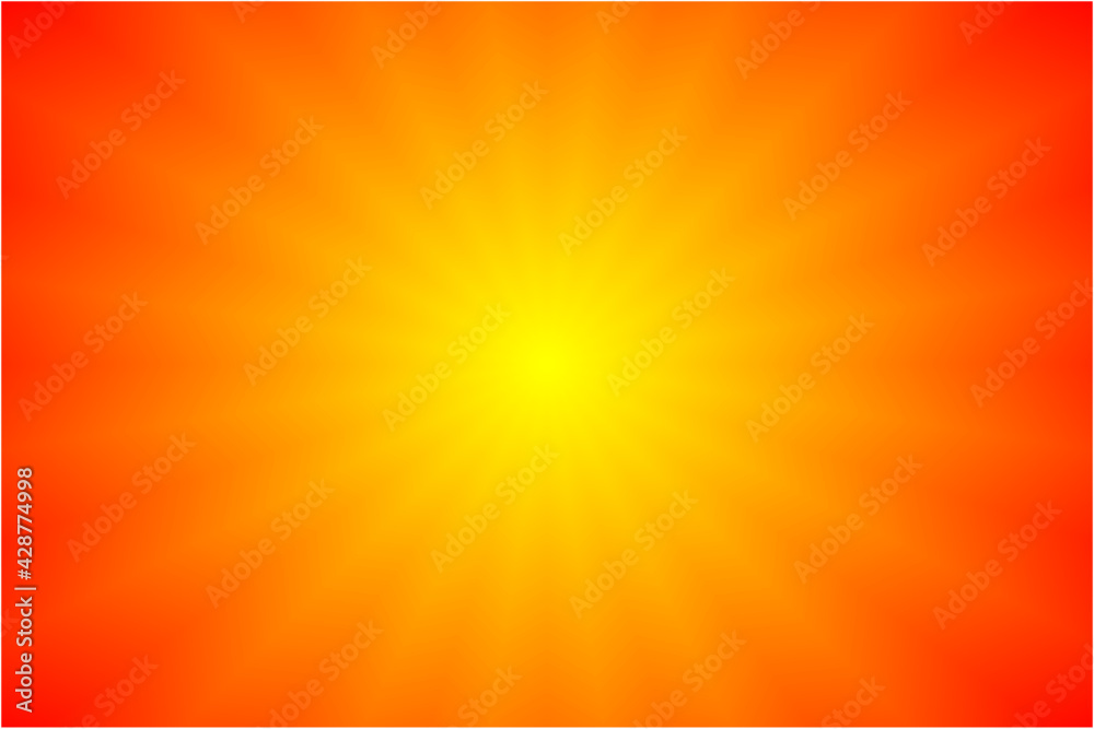 Obraz premium 赤と黄色の集中グラデーション