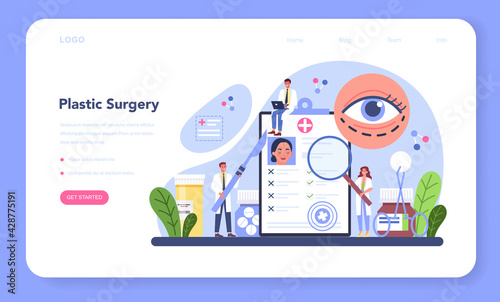 Plastic surgeon web banner or landing page. Idea of body and face