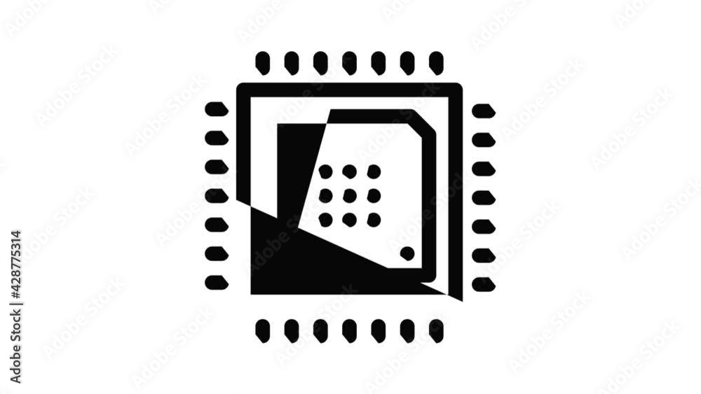 Smart chip icon animation outline best object on white background Smart chip icon animation outline best object on white background