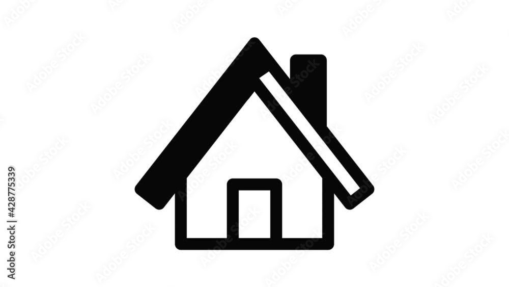 Wood house icon animation outline best object on white background Wood house icon animation outline best object on white background