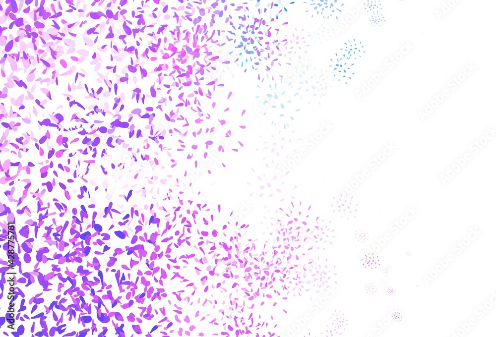 Light Pink, Blue vector elegant background with leaves.