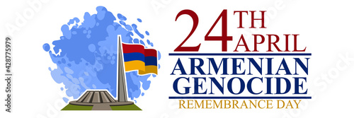 April 24, Armenian Genocide Remembrance Day vector illustration. Suitable for greeting card, poster and banner.