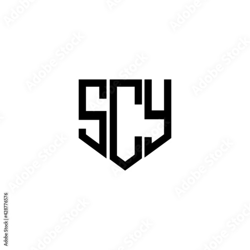 SCY letter logo design with white background in illustrator, cube logo, vector logo, modern alphabet font overlap style. calligraphy designs for logo, Poster, Invitation, etc.
