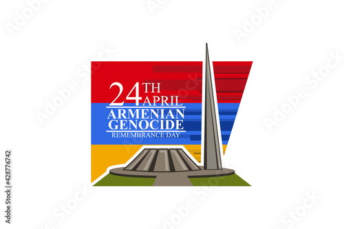 April 24, Armenian Genocide Remembrance Day vector illustration. Suitable for greeting card, poster and banner.