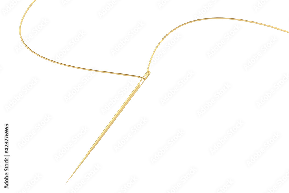 Big Tailor needle Isolated On White Background, 3D rendering. 3D illustration. Big Tailor needle Isolated On White Background, 3D rendering. 3D illustration.