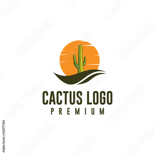 Cactus tree vector logo design for business