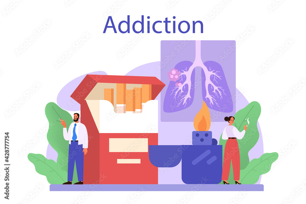 Ταπετσαρία Addiction concept. Idea of medical treatment for addicted people.
