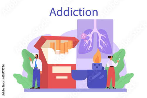 Addiction concept. Idea of medical treatment for addicted people.