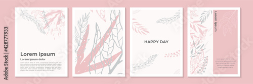 Creative cover design vector for Instagram story template, Social media posts, Story and photos, Editable collection backgrounds with Tropical floral leaf