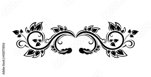 Vintage Baroque Victorian frame border corner monogram floral ornament leaf scroll engraved retro flower pattern