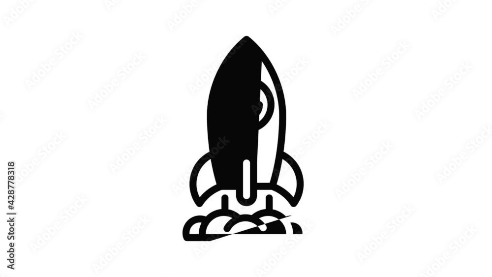Start up rocket icon animation outline best object on white background
