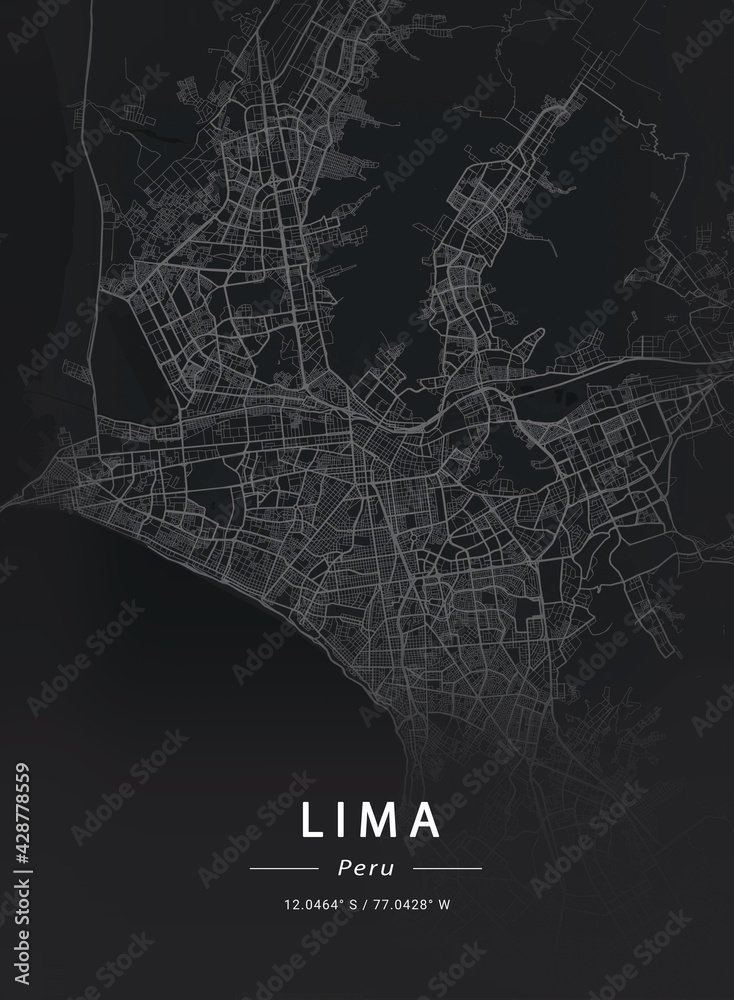 Map of Lima, Peru