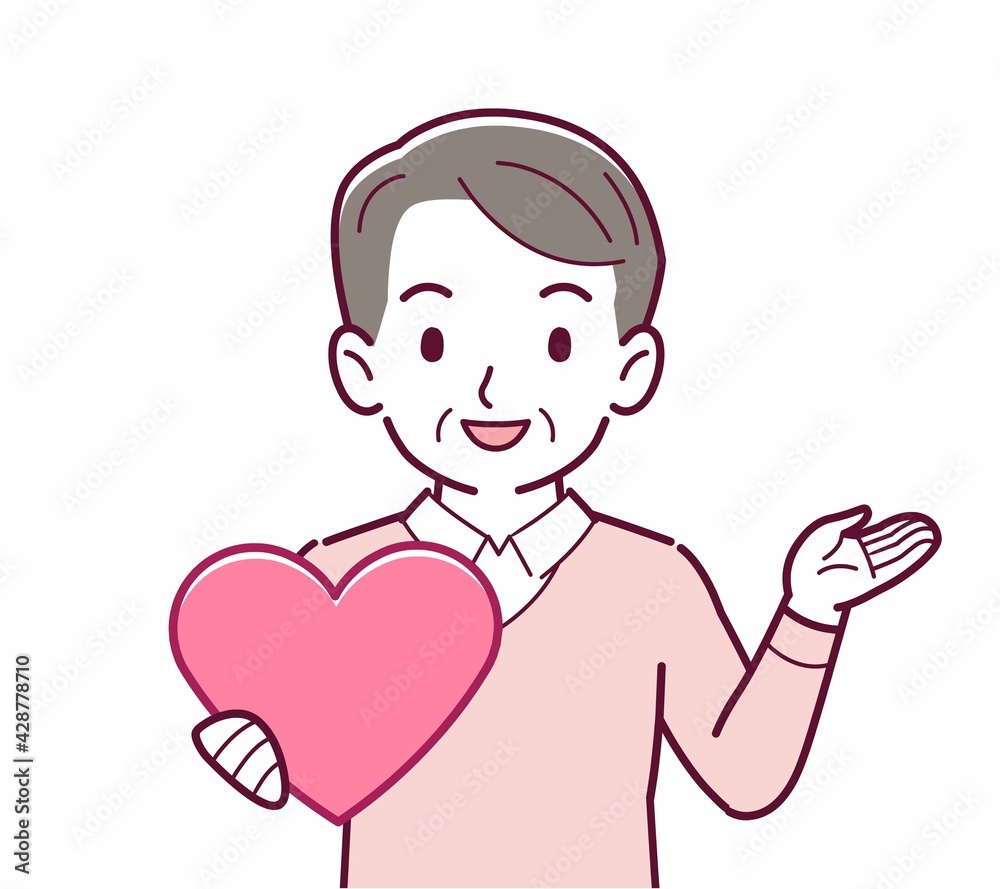 手にハートを持った人 手にハートを持った人