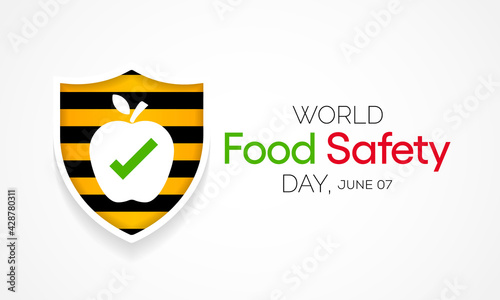 World Food Safety Day (WFSD) celebrated on 7 June every year, aims to draw attention and inspire action to help prevent, detect and manage foodborne risks. Vector illustration.