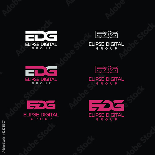 Vector logo design stands for edg letter for business